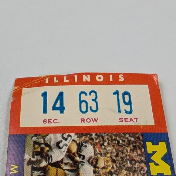 Vintage University of Michigan Football vs Illinois 1978 Ticket Stub - Picture 4 of 5